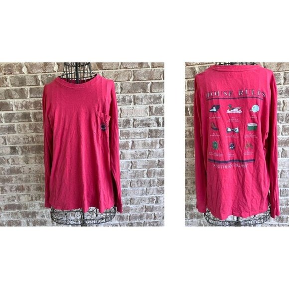 Southern Proper House Rules Long Sleeve T- Shirt Large Red Black Lab Du… - Picture 6 of 12